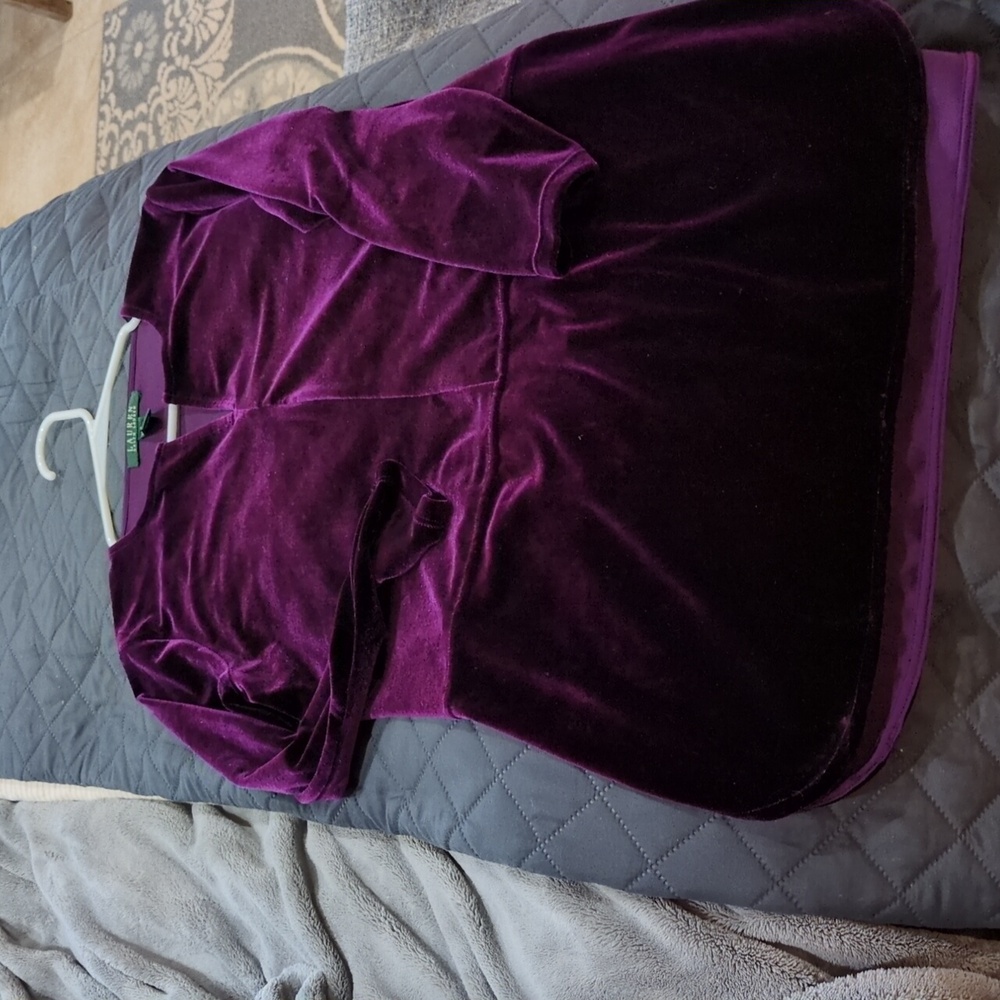Ralph Lauren purple velvet tunic small